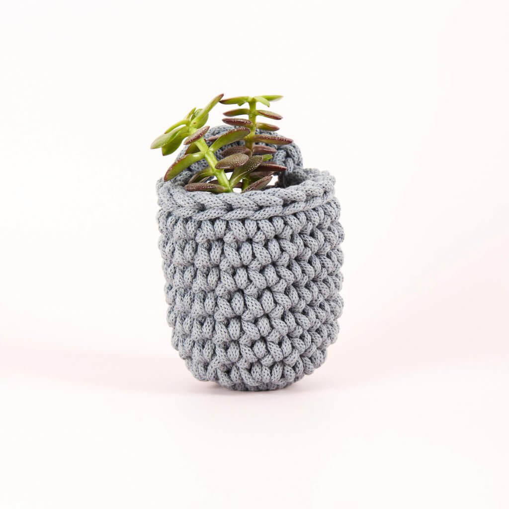 Easy Peasy Crochet Pot Steel Grey