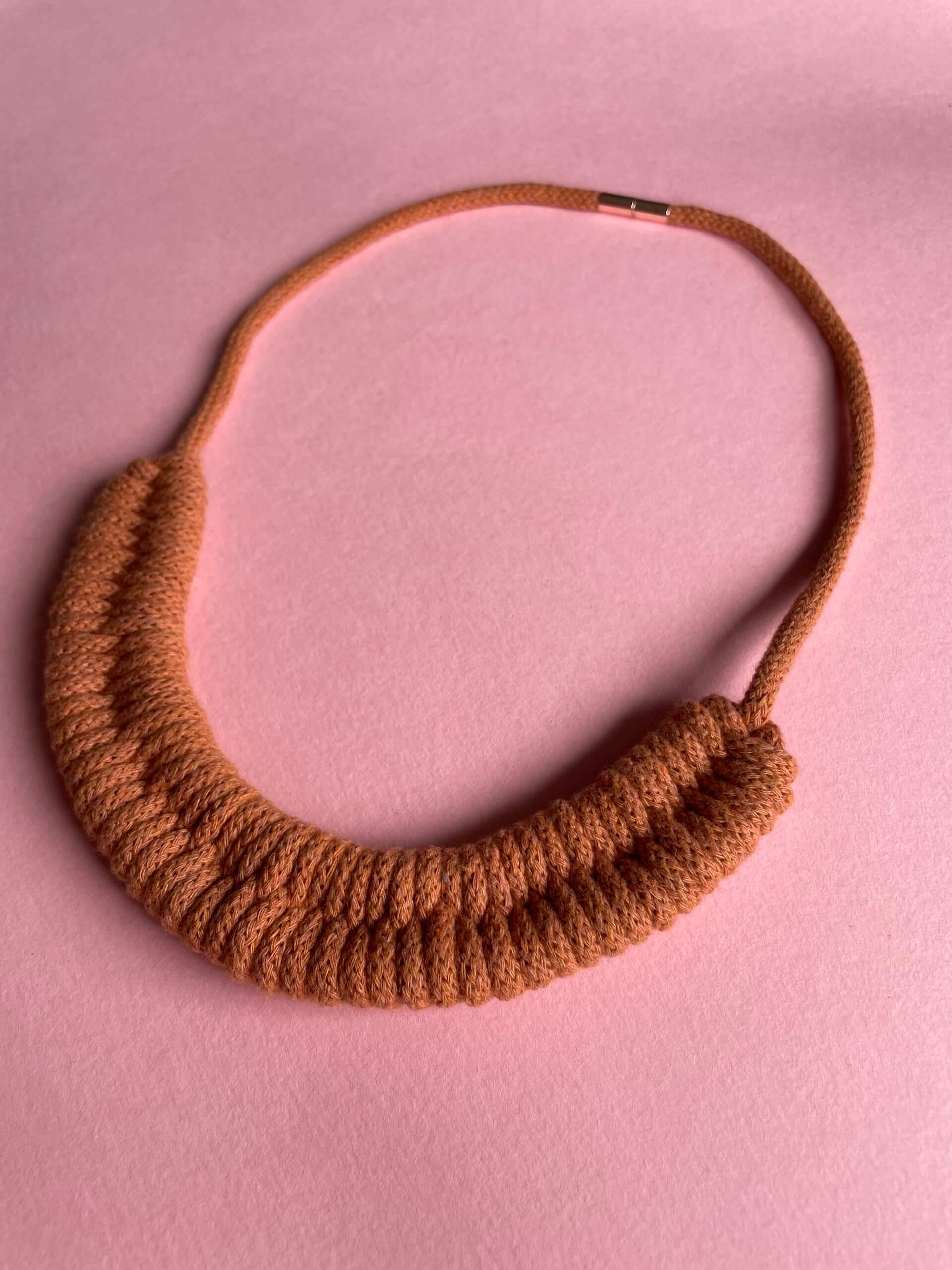 Terracotta Magnetic Fastening Woven Necklace