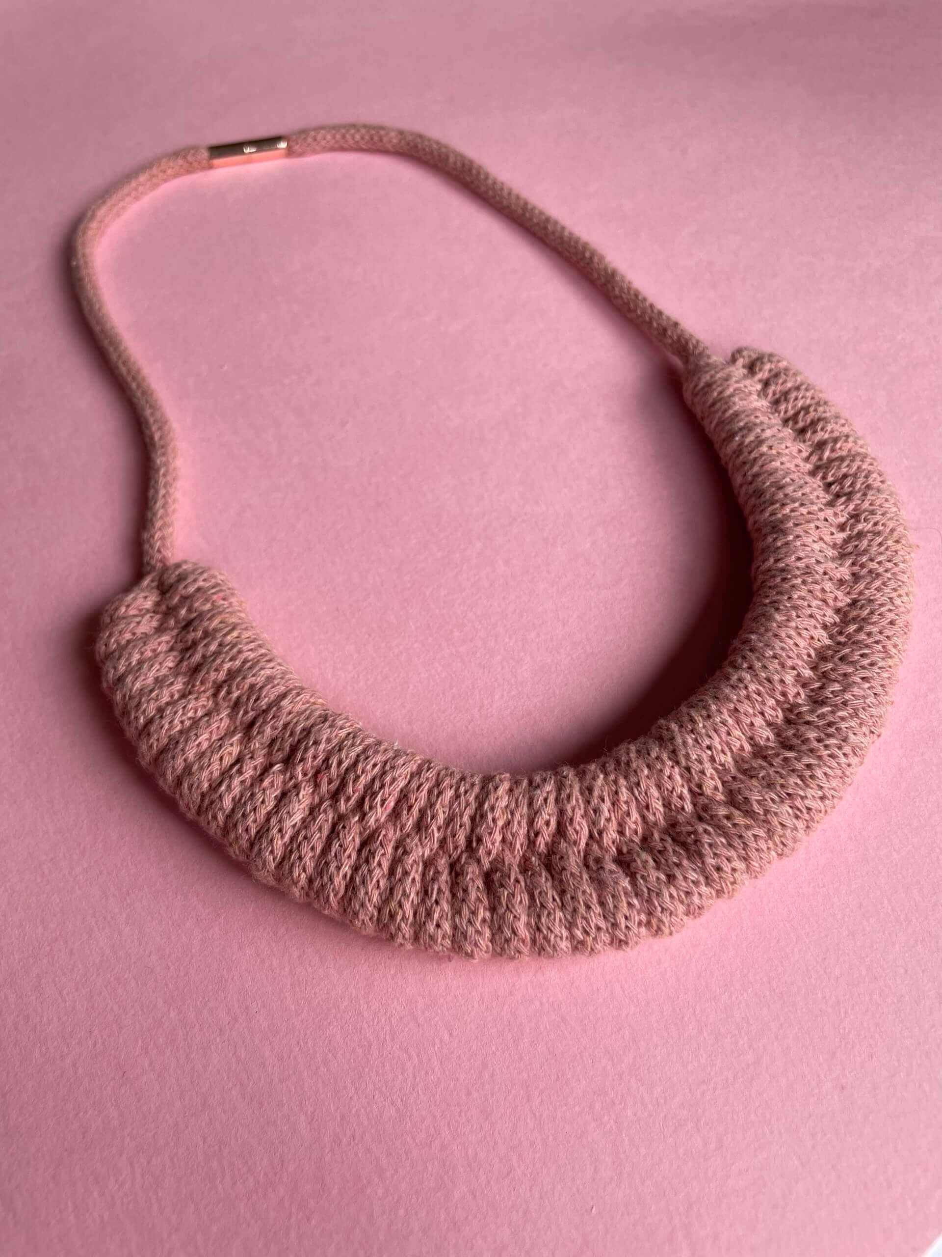 Blush Magnetic Fastening Woven Necklace
