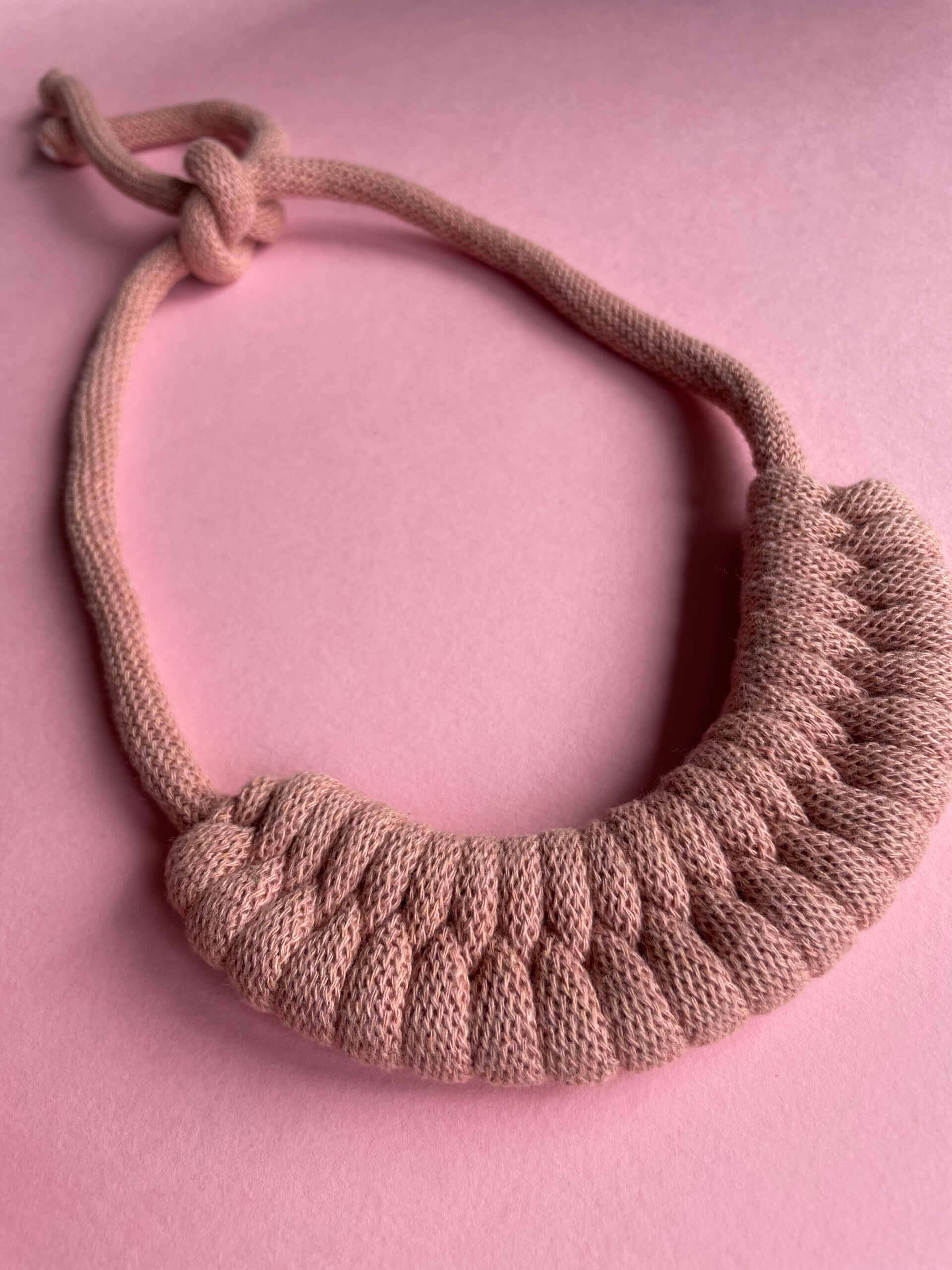 Blush Tie Fastening Chunky Necklace
