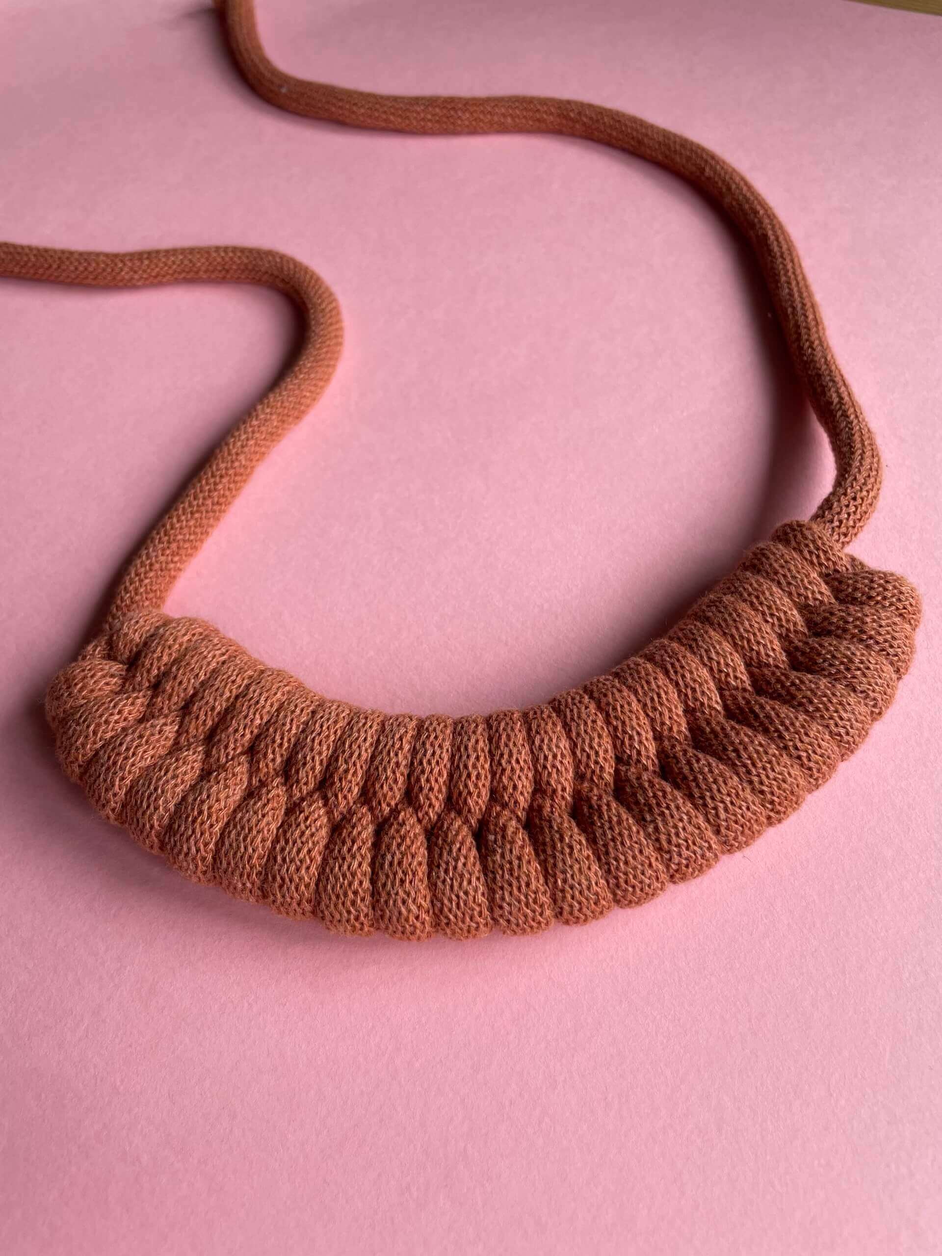 Terracotta Tie Fastening Chunky Necklace
