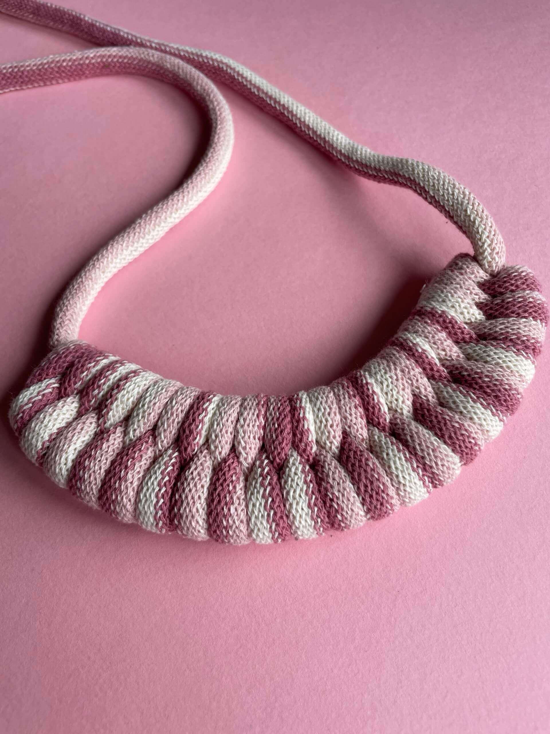 Magic Pink Tie Fastening Chunky Necklace