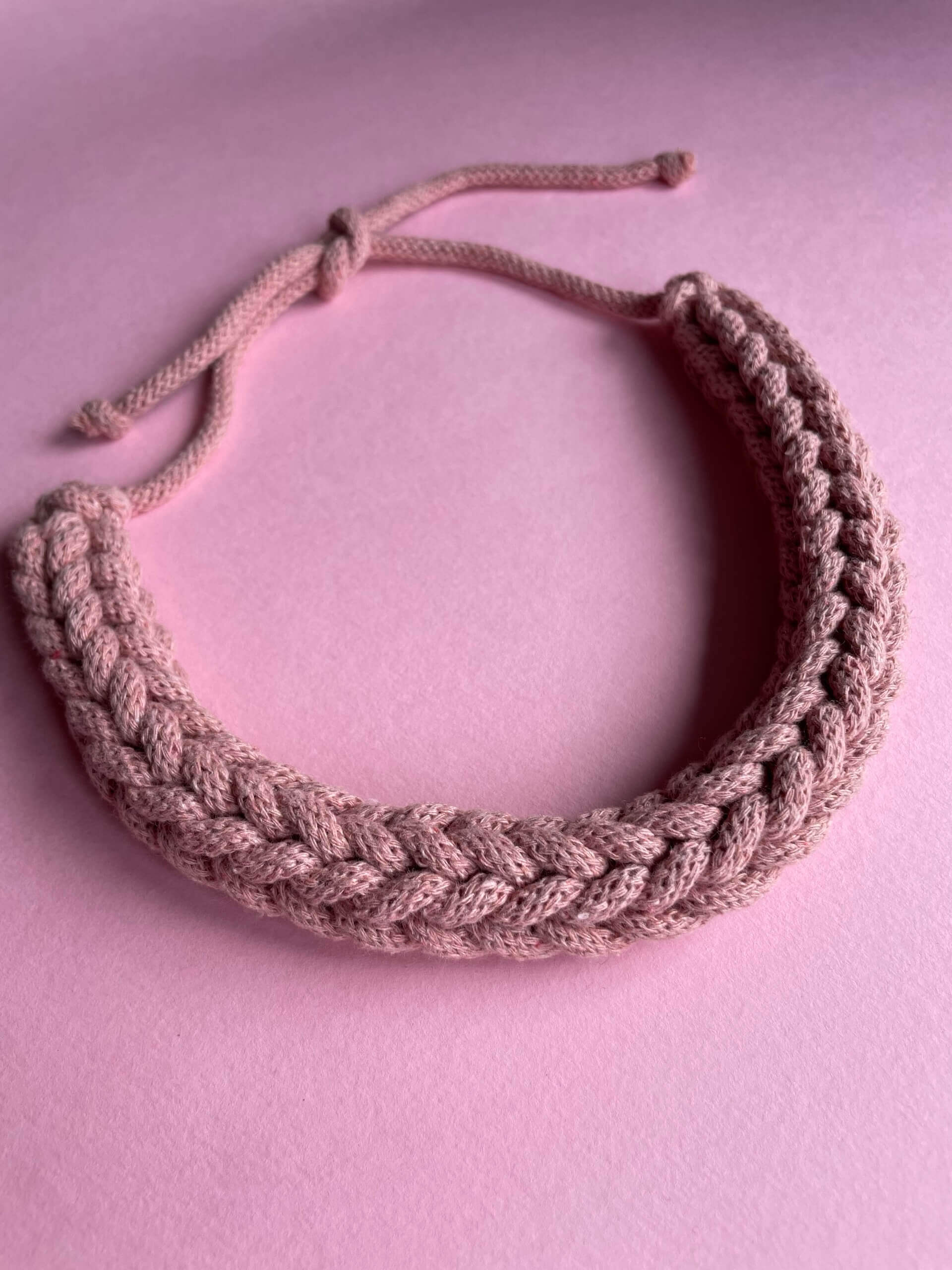 Blush Tie Fastening Crochet Necklace