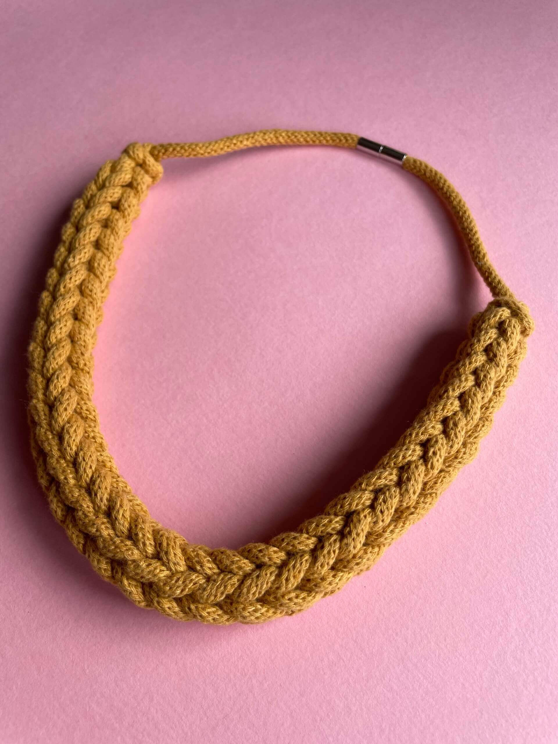 Mustard Magnetic Fastening Crochet Necklace
