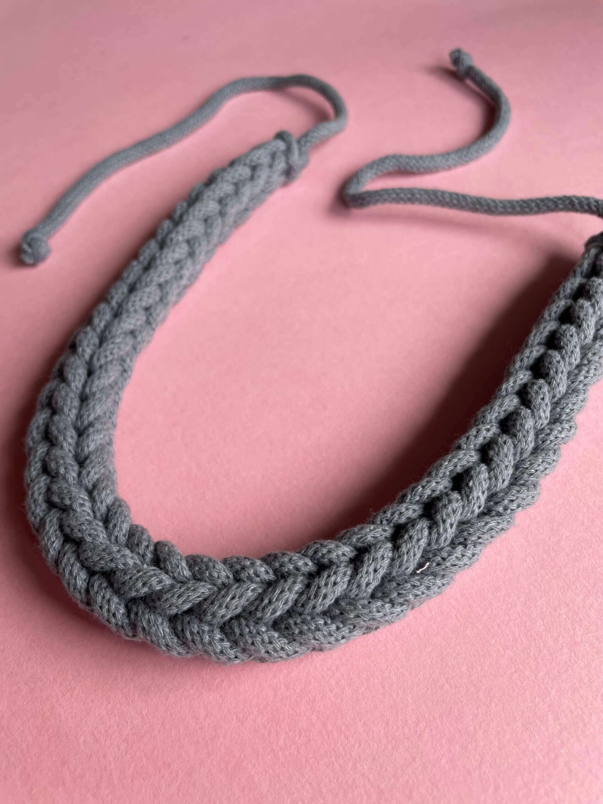 Steel Tie Fastening Crochet Necklace