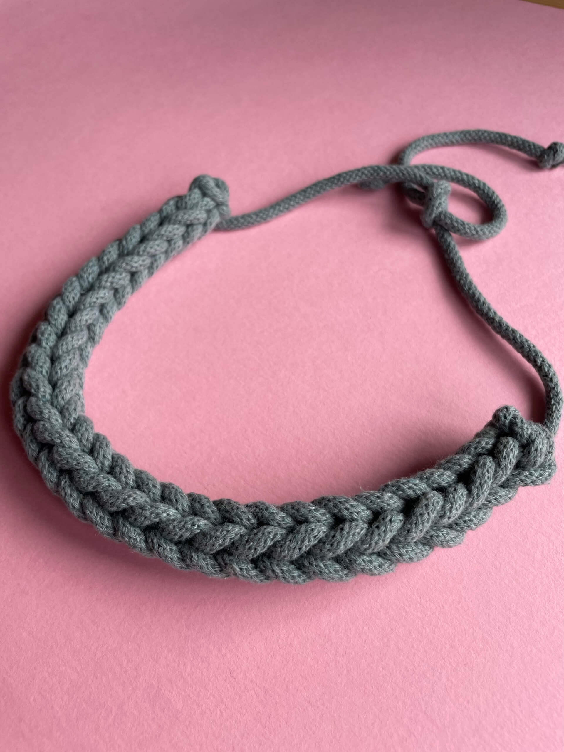 Laurel Tie Fastening Crochet Necklace