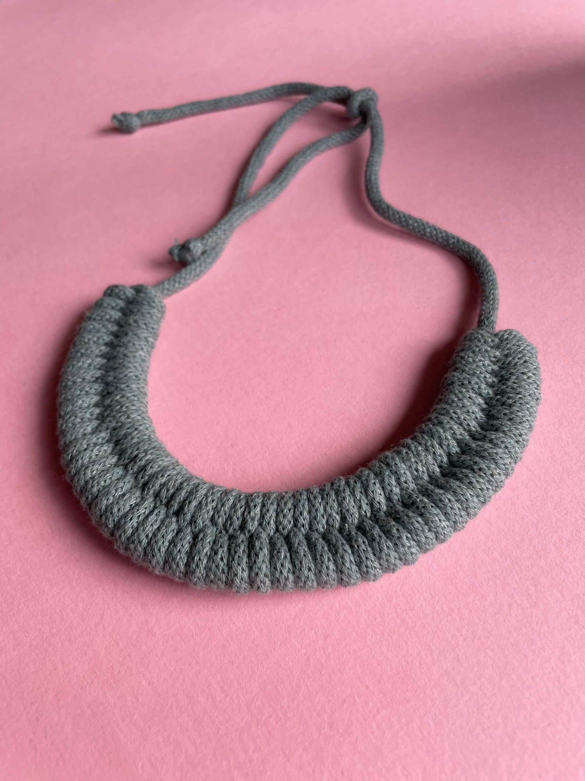 Steel Tie Fastening Woven Necklace