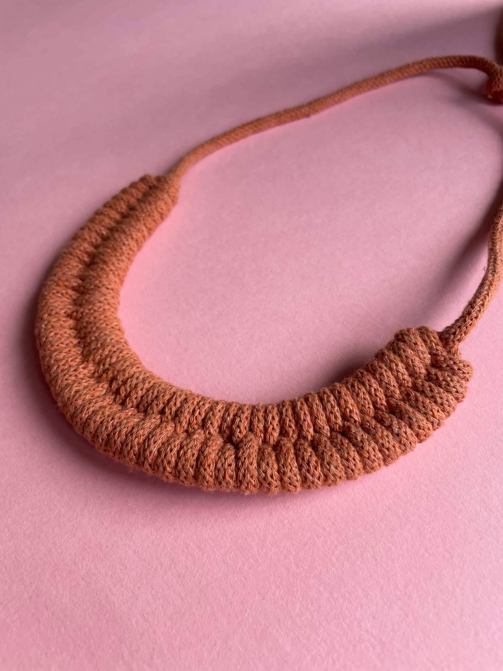 Terracotta Tie Fastening Woven Necklace