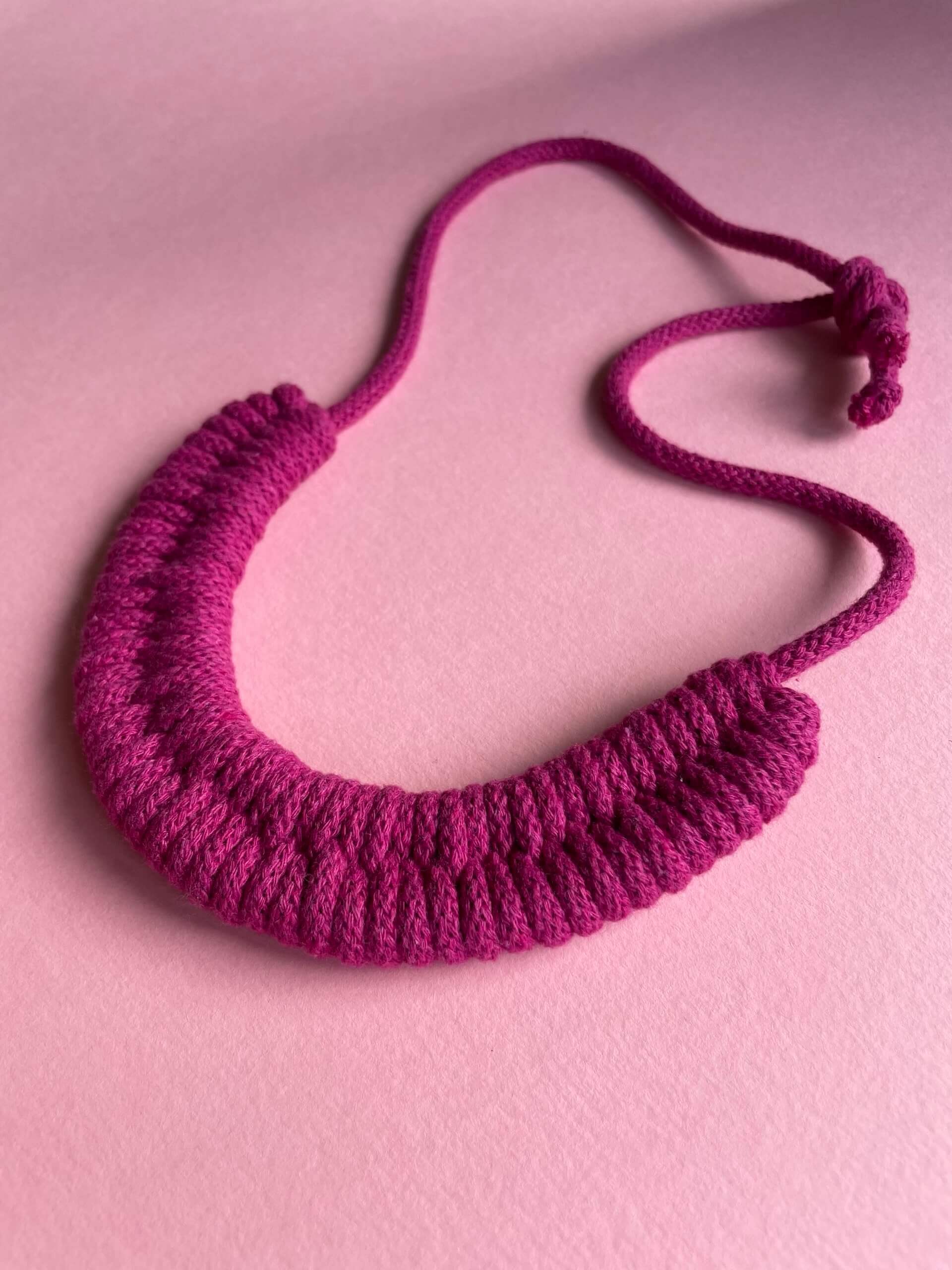 Grape Tie Fastening Woven Necklace